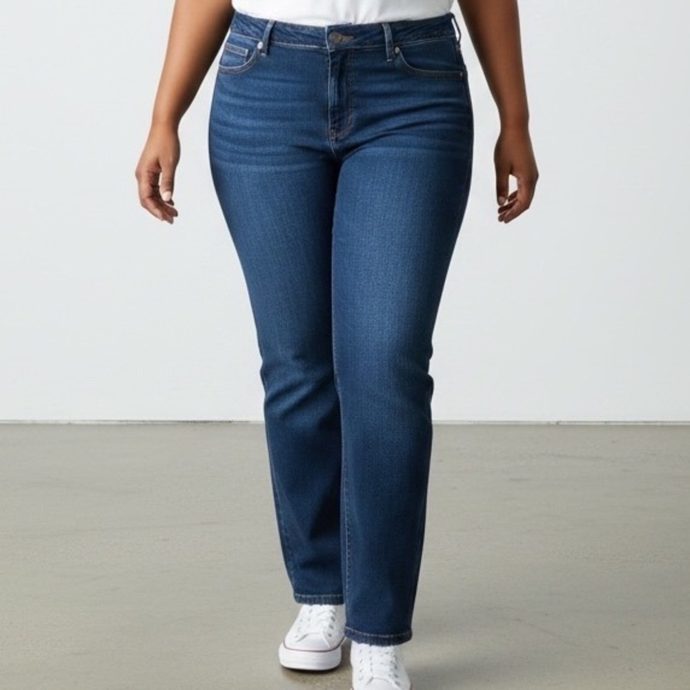 Simply Vera jeans 16 Slim Straight Mid Rise Dark Wash Stretch NEW classic casual